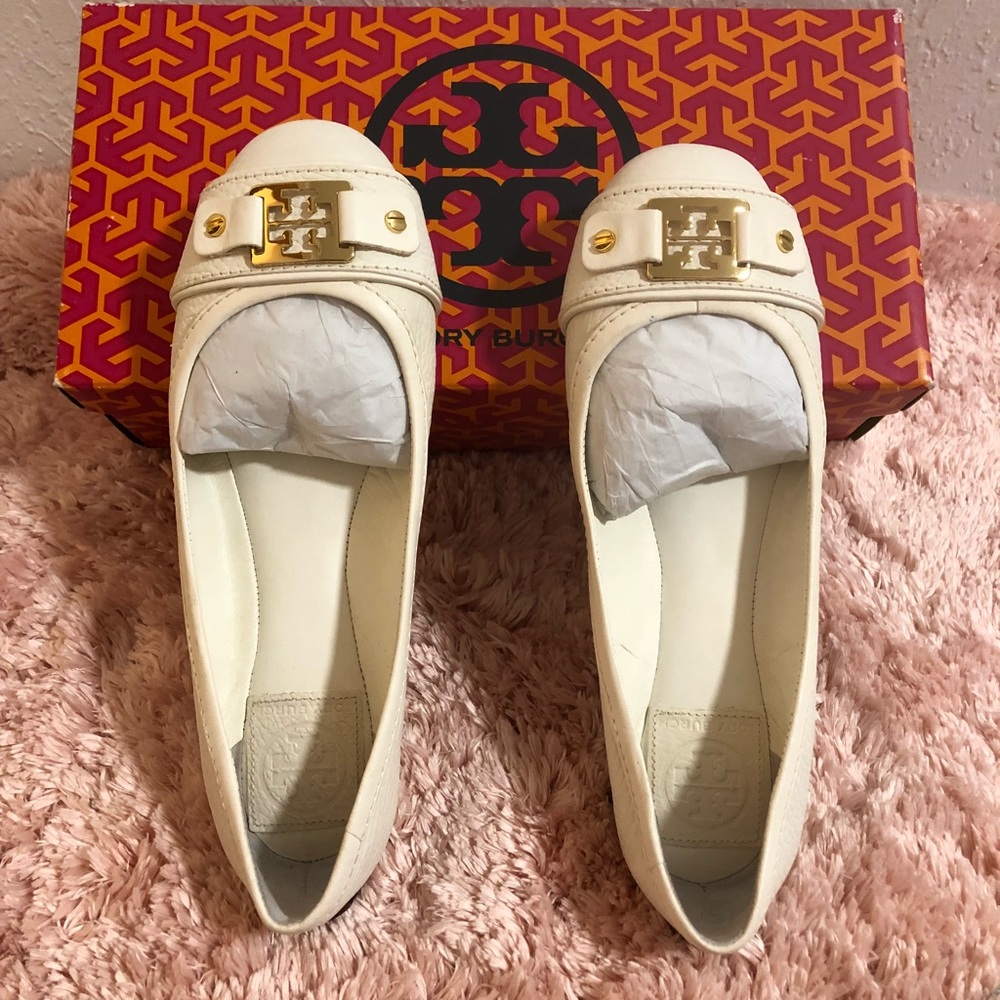 Tory Burch Clines Ballet - Bleach/Gold Size 6